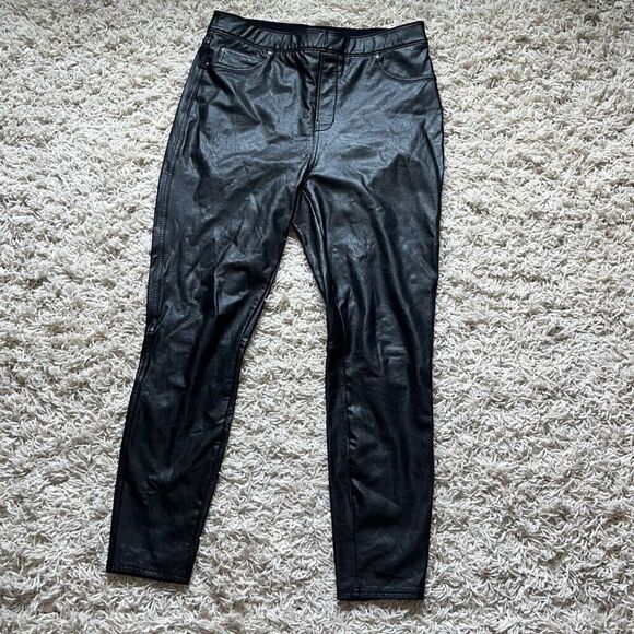 SPANX FAUX LEATHER-LIKE ANKLE SKINNY PANTS 20282R SIZE Large - Picture 1 of 14